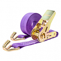 Стяжка груза 1,0т 5,0м STAFF 25мм фиолетовый храповый механизм с крюками полиэстер 1шт